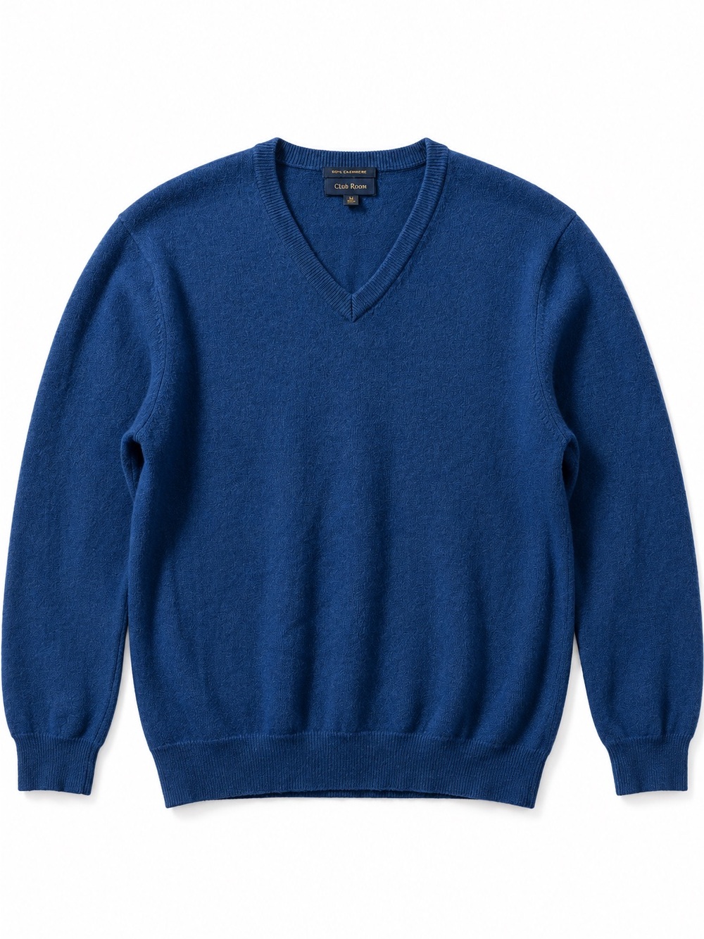 Club Room 100% Cashmere V Neck Sweater Blue Size Large - REPAIR PROJECT